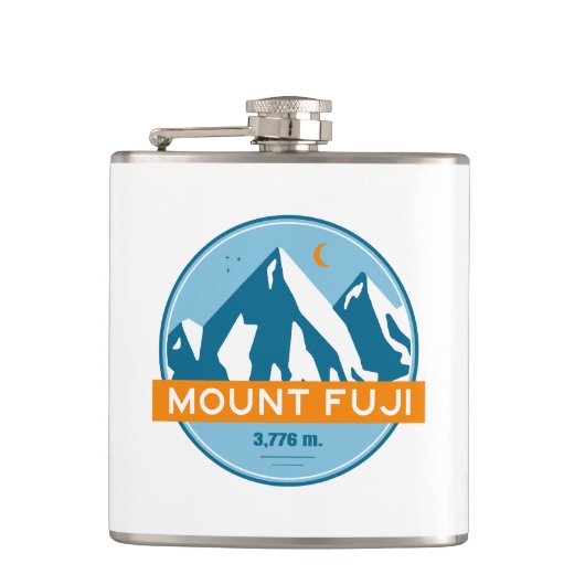 Fuji Japan Sterren Maan Heupfles (Voorkant)