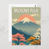 Fuji Japan Travel Art Briefkaart (Voorkant / Achterkant)