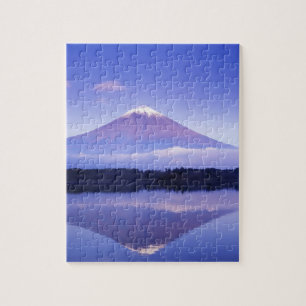 Fuji met lokulair wolk, meer van Motosu, Legpuzzel