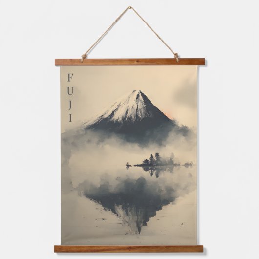 FUJI - Minimalist Sumi-e Ink Hangend Wandkleed (Voorkant)