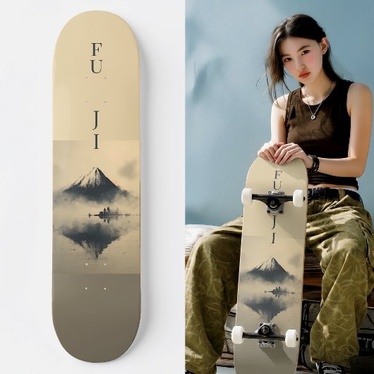 FUJI - Minimalist Sumi-e Ink Persoonlijk Skateboard