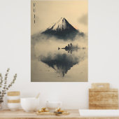 FUJI - Minimalist Sumi-e Ink Poster (Keuken)