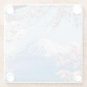 Fuji Mountain | Meer van Kawaguchiko | Lente in Ja Glazen Onderzetter (Achterkant)