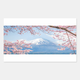 Fuji Mountain   Meer van Kawaguchiko   Lente in Ja Rechthoekige Sticker