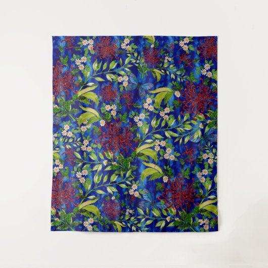 Fuji Mums Daisies en Butterflies Wandkleed (Voorkant)