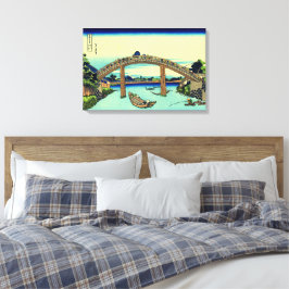 Fuji onder Mannen-brug bij Fukagawa Hokusai  Canvas Afdruk