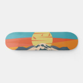 Fuji Retro Style Mountain Sunset in Japan Persoonlijk Skateboard (Horizontaal)