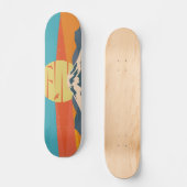 Fuji Retro Style Mountain Sunset in Japan Persoonlijk Skateboard (Voorkant)
