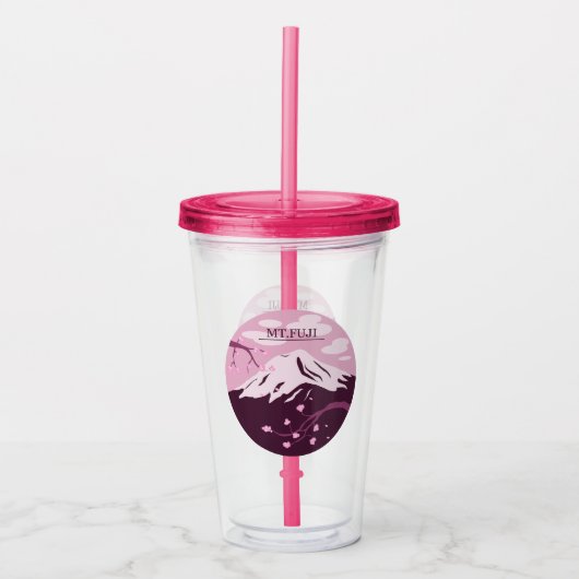 Fuji (roze) acryl drinkbeker (Voorkant)