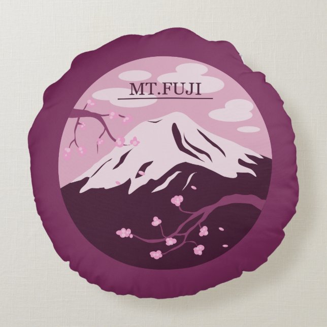 Fuji (roze) rond kussen (Achterkant)