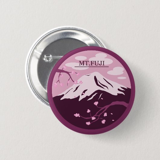 Fuji (roze) ronde button 5,7 cm (Voorkant /achterkant)