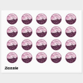 Fuji (roze) ronde sticker (Vel)