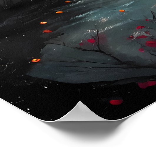  Fuji Sunset Cherry Blossom Mountain Art Poster (Hoek)