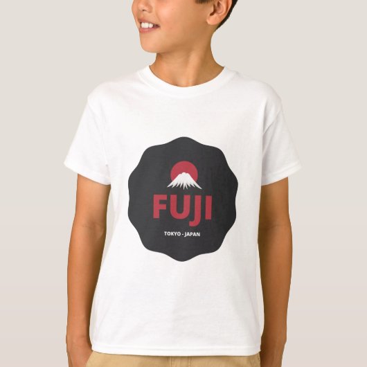 Fuji Tokyo Japan Embleem Design T-shirt (Voorkant)