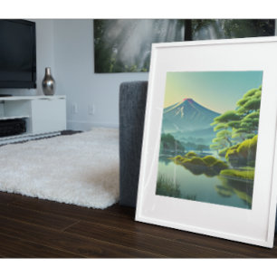 Fuji uit de baai van Tago - Japanse landschapsacht Poster