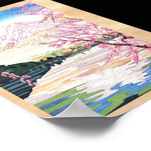 Fuji uit Kawaguchi Okada Koichi shin hanga japan Poster (Hoek)