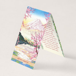 Fuji uit Kawaguchi Okada Koichi shin hanga japan Visitekaartje