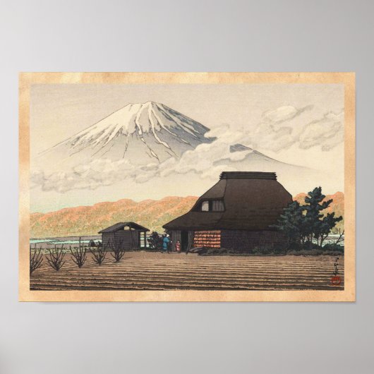 Fuji uit Narusawa Hasui Kawase shin hanga art Poster (Voorkant)