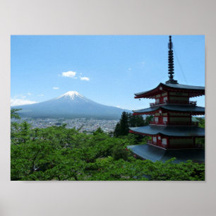 Fuji Uitzicht Arakurayama Sengen Park Japan Poster