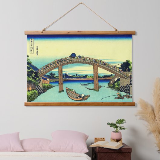 Fuji Under Mannen Bridge bij Fukagawa Hokusai Hangend Wandkleed (Slaapkamer)