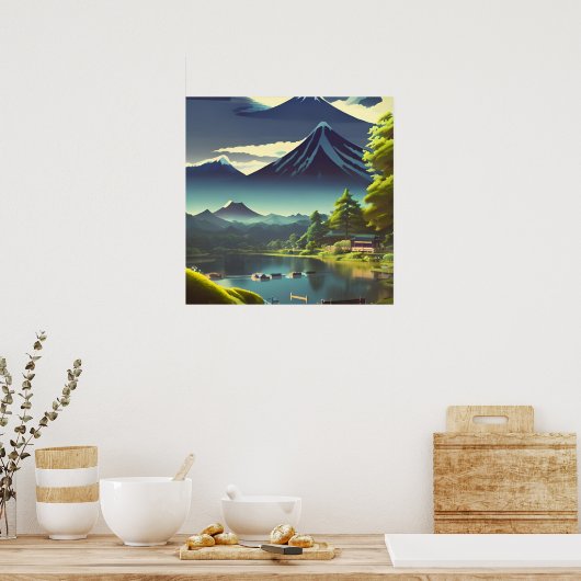 Fuji van het meer van Kawaguchi - Tsuchiya Koitsu  Poster (Keuken)