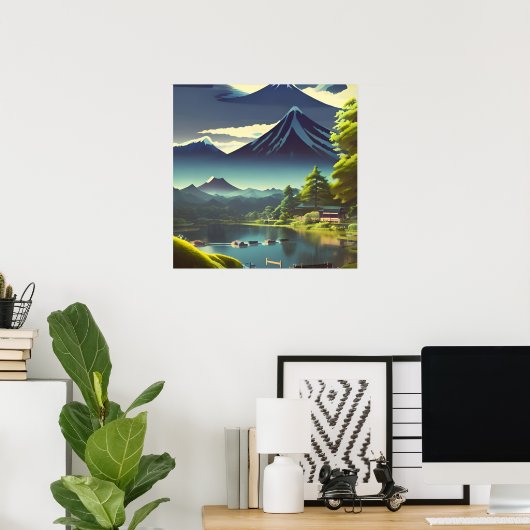 Fuji van het meer van Kawaguchi - Tsuchiya Koitsu  Poster (Thuiskantoor)