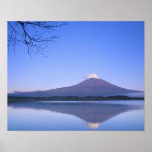 Fuji van het meer van Motosu, Yamanashi, Japan Poster