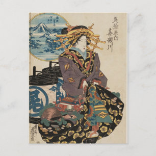 Fuji van Izu (Izu no Fuji) door Keisai Eisen Briefkaart