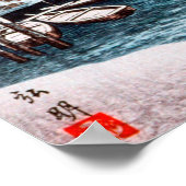 Fuji van Tagonoura, sneeuwlandschap Poster (Hoek)