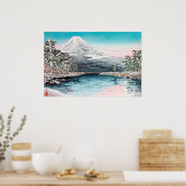 Fuji van Tagonoura, sneeuwlandschap Poster (Keuken)