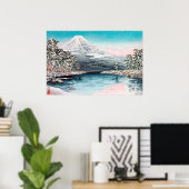 Fuji van Tagonoura, sneeuwlandschap Poster (Thuiskantoor)