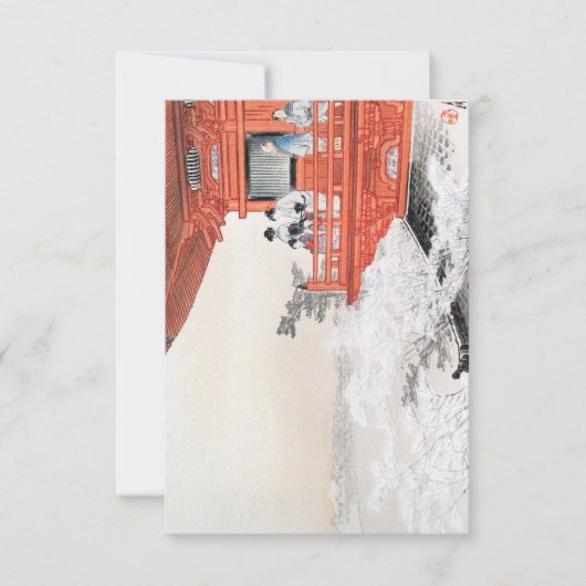 Fuji vanuit een tempelbalkon door Ogata Gekko Kaart (Voorkant)