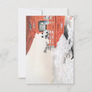 Fuji vanuit een tempelbalkon door Ogata Gekko Kaart