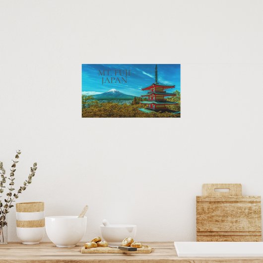 Fuji Volcano Japan Pagoda Poster (Keuken)