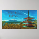 Fuji Volcano Japan Pagoda Poster (Voorkant)