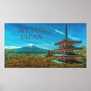 Fuji Volcano Japan Pagoda Poster