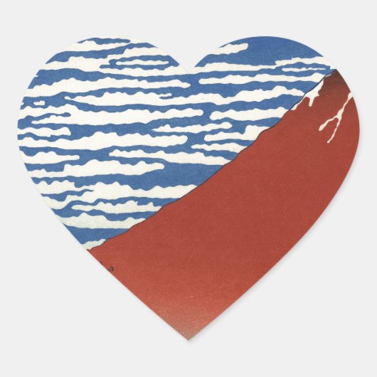 Fuji Volcano Japan schilderen Hart Sticker (Voorkant)