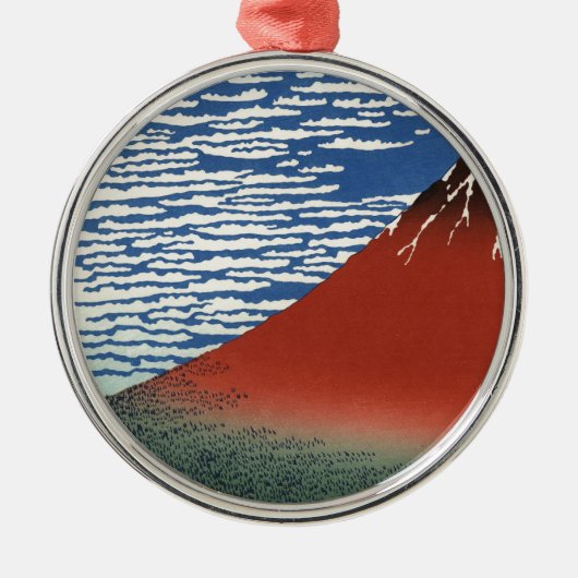 Fuji Volcano Japan schilderen Metalen Ornament (Voorkant)