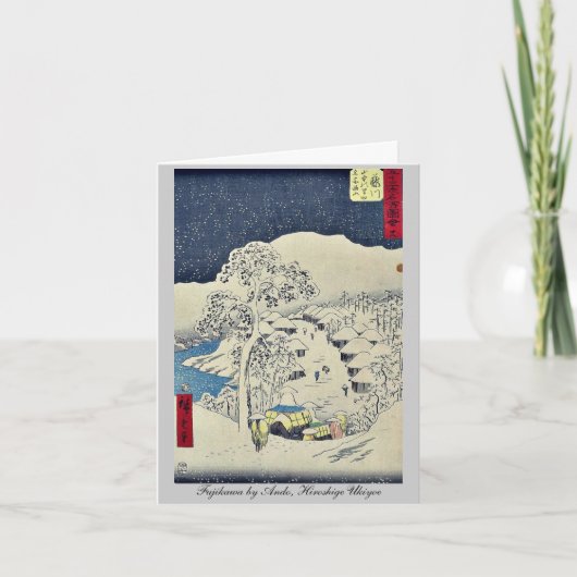 Fujikawa door Ando, Hiroshige Ukiyoe Kaart (Voorkant)