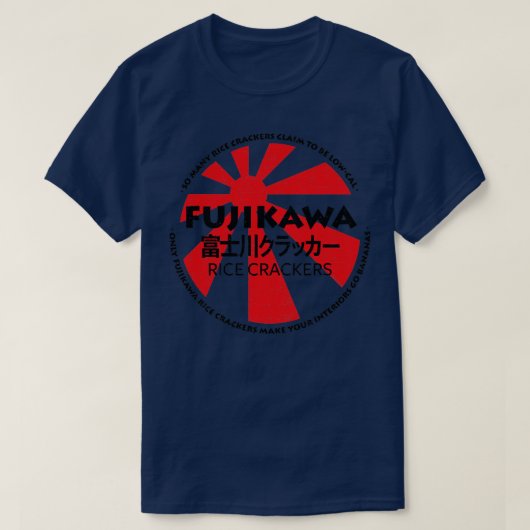 Fujikawa Rice Crackers Black RxTp1 T-shirt (Design voorkant)
