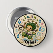 Fujin Japanese Wind God Yokai Pin Button (Voorkant /achterkant)