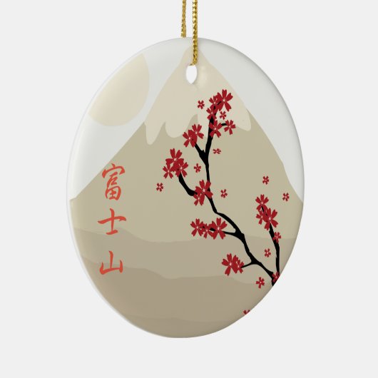 Fujisan: Zet Fuji op Keramisch Ornament (Rechts)