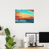 Fujishima Takeji Sunrise over het oostelijk Zee Poster (Thuiskantoor)