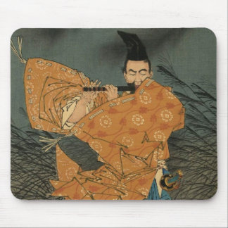 Fujiwara no Yasumasa laat haar zien door maanlicht Muismat