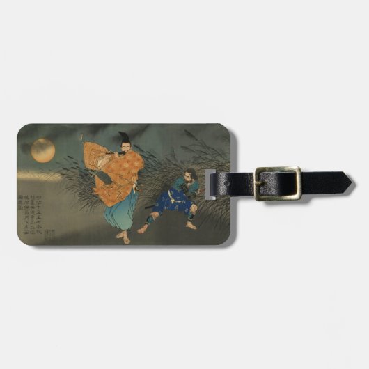 Fujiwara no Yasumasa speelt fluit bij maanlicht 3: Bagagelabel (Voorkant horizontaal)