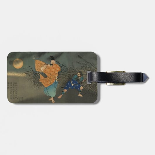 Fujiwara no Yasumasa speelt fluit bij maanlicht 3: Bagagelabel (Achterkant horizontaal)