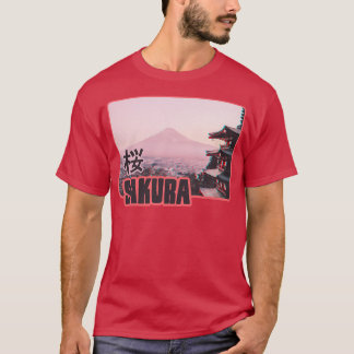 Fujiyama Sakura Cherry Blossom Art voor Japanse Cu T-shirt