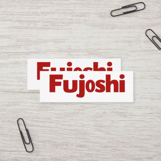 Fujoshi eenvoudige rode slogan mini visitekaartje (Voorkant / Achterkant in situ)