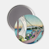 Fukeiga door Ando, Hiroshige Ukiyoe Magneet (Voorkant / Achterkant)