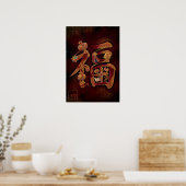 Fuku: Calligraphy "Good Fortune" 260020222 Poster (Keuken)
